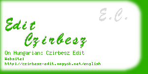 edit czirbesz business card